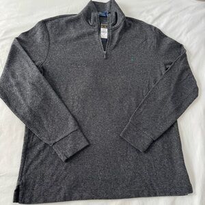 NWT Polo Ralph Lauren Men's Heather Gray Quarter Zip-Up Pullover Sweater Size L